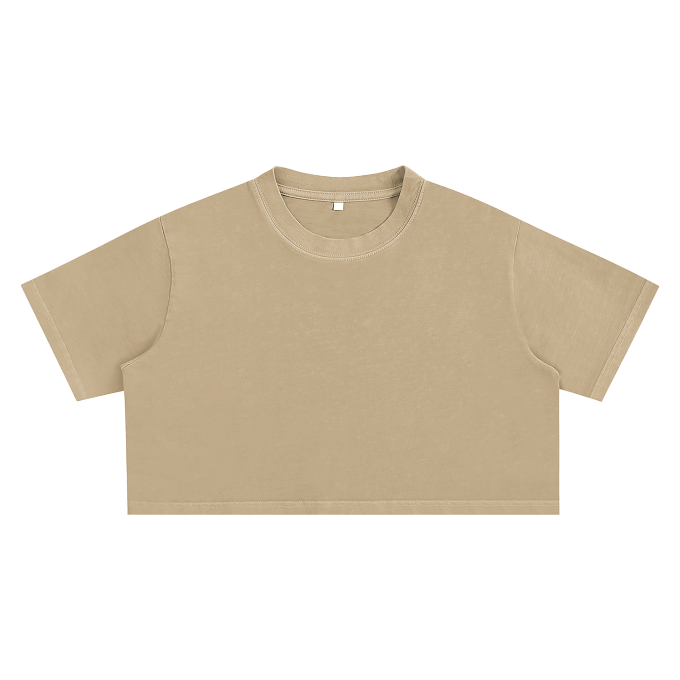 Beige crop top on a white background