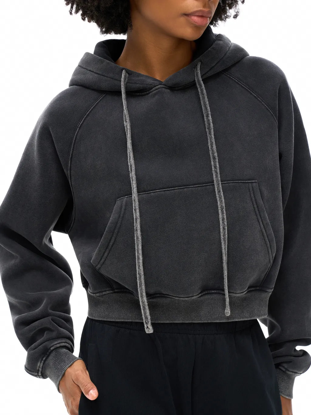 offtheCUFF. washed cropped hoodie