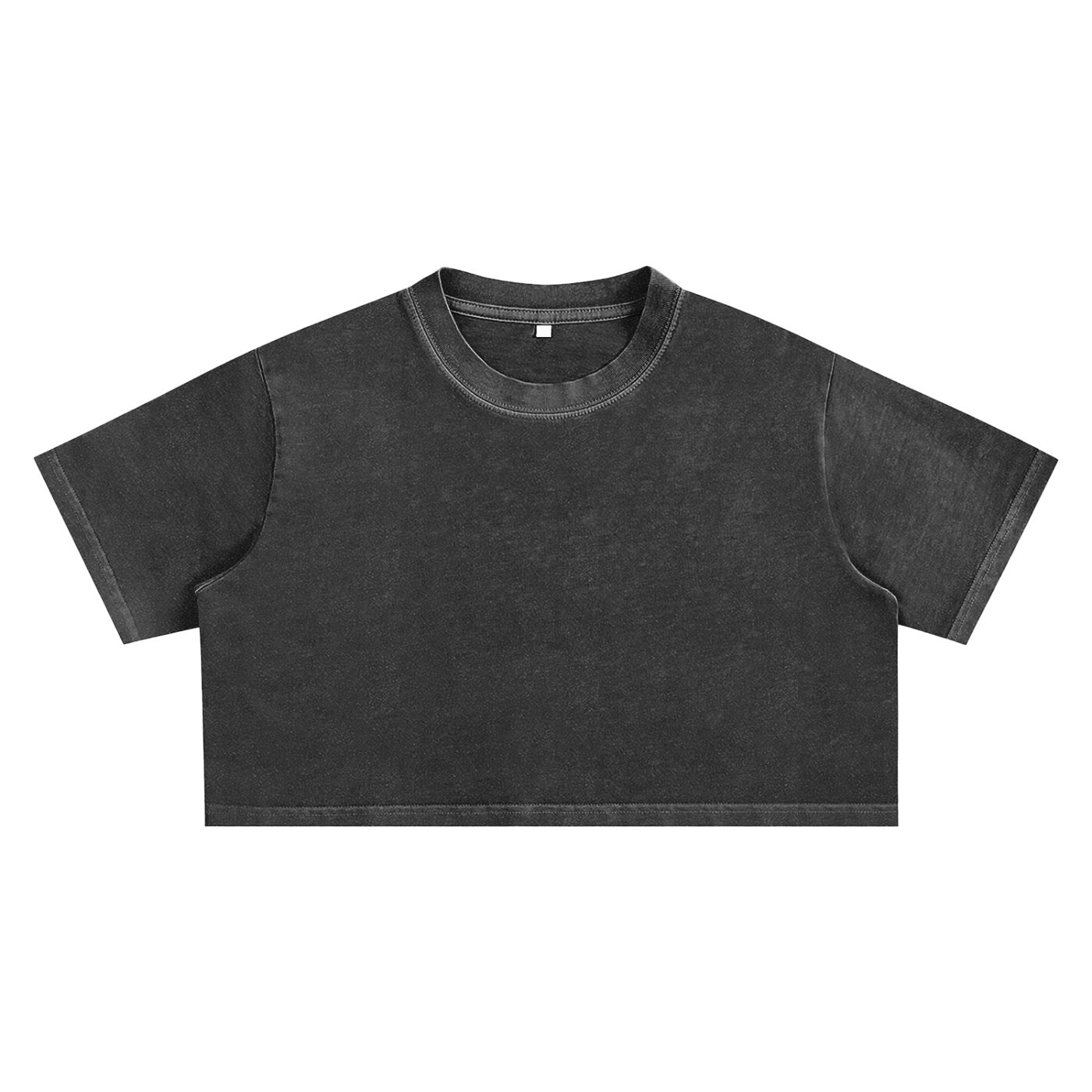 Black crop top on a white background