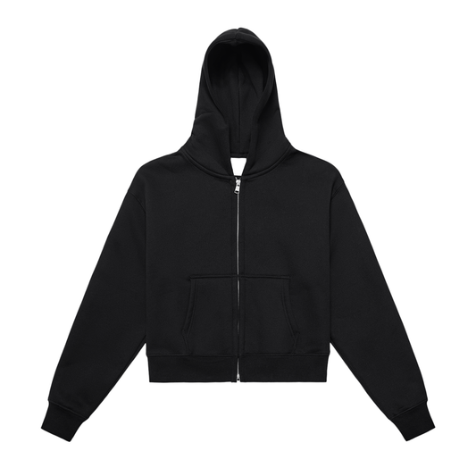 offtheCUFF. fleeced zip-up cropped hoodie
