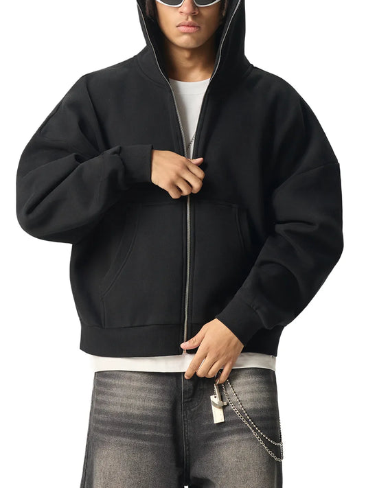 offtheCUFF. fleeced full-zip boxy hoodie